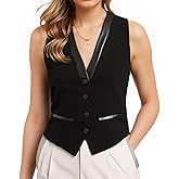 UniqKaliber Suit Vest for Women, V Neck Button Down Sleeveless Vest Tops Business Casual Blazer Dressy Vests