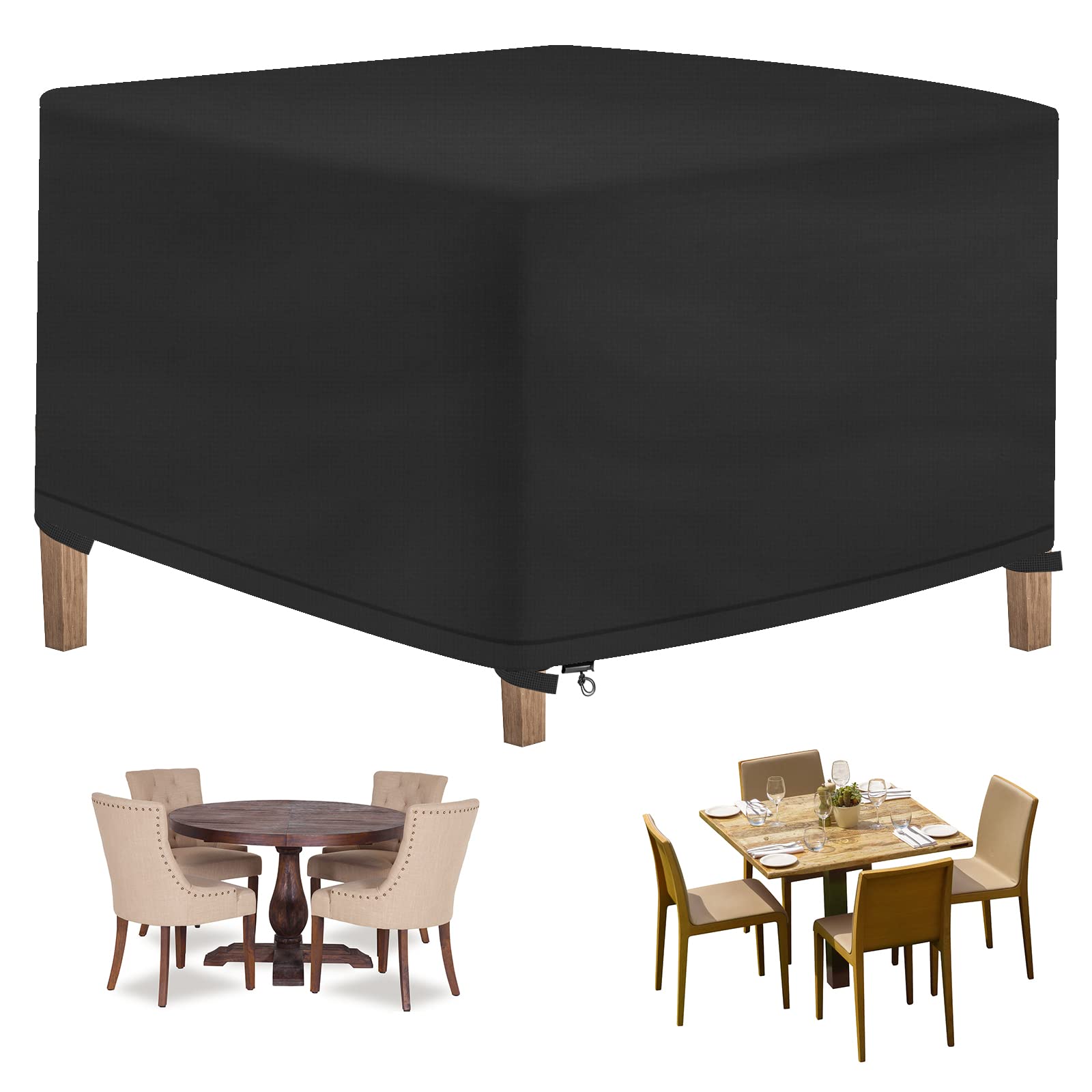 MOKANI Garden Furniture Covers - Waterproof, 125x125x74cm, Oxford 420D, Rectangular Patio Set Covers