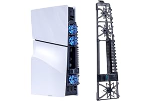 NANANINO PS5 Slim Cooling Fan - Silent Triple Cooling Fan with RGB Lighting & USB 3.0 for PlayStation 5 Slim Disc/Digital Edition - Gaming Console Accessories for Overheat Prevention and Extended Life