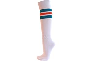 COUVER Men's Cushioned Knee High Sports Striped Socks