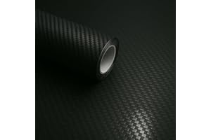 RockRose 3D Matte 3D Black Carbon Fiber Vinyl Wrap, Anti-Wrinkle, Air Release Automotive Bubble Wrap, Self Adhesive Car Vinyl Sticker DIY Decals 1FT x 10FT