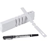 200 Pcs White Plastic Plant Tags with a Marker Pen, Wrap Around Hanging Tree Tags Nursery Garden Labels Waterproof Nursery Garden Stakes, 2x20cm