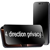BWEDXEZ 2 Pack 360 Degree Anti-glare Privacy Screen Protector for iPhone 16 Pro/iPhone 17 Matte Anti-Spy 4 Direction Soft Film 6.3 inch