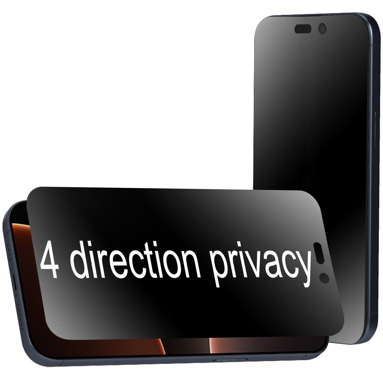 Photo 1 of BWEDXEZ 2 Pack 360 Degree Anti-glare Privacy Screen Protector for iPhone 16 Pro/iPhone 17 Matte Anti-Spy 4 Direction Soft Film 6.3 inch