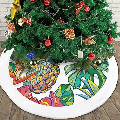 男女兼用 カラフルなパイナップルトロピカル36インチクリスマスツリースカートマットクリスマスホリデーパーティーの装飾屋内屋外 男女兼用 カラフルなパイナップルトロピカル36インチクリスマスツリースカートマットクリスマスホリデーパーティーの装飾屋内屋外