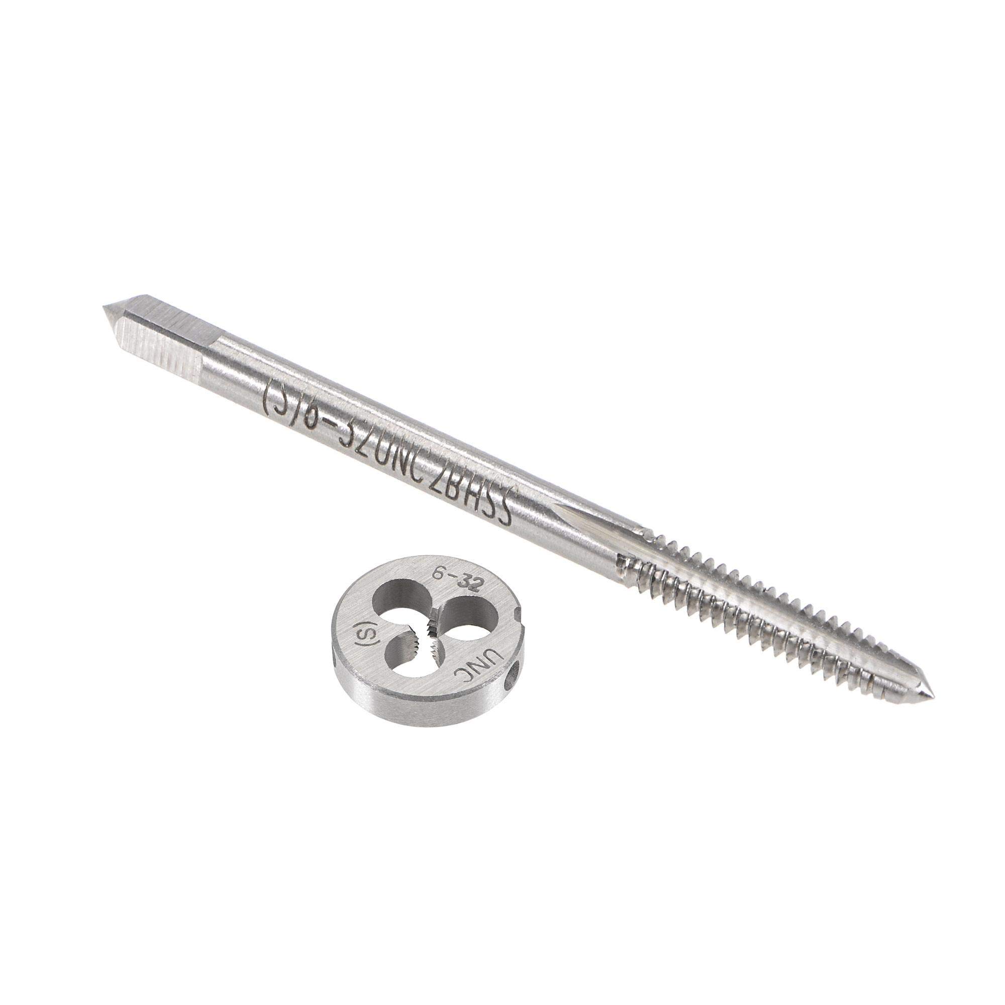 sourcing map 6-32 UNC Tap and Die Set, HSS Machine Thread Tap with Round Threading Die, Right Hand