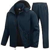 SWISSWELL Rain Suits for Men Waterproof Lightweight Windbreaker Jacket and Pants with Detachable Hood for Golf Hiking Travel