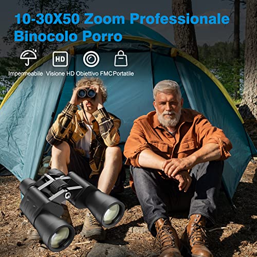 APEXEL 10-30x50 Optical Zoom Binoculars High Performance for Adults, Weak Light, Night Vision, Waterproof, FMC/Prism BAK4 Lens, Professional HD Binoculars for Birdwatching, Concerts