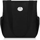 HUA ANGEL Floral Tote Bag - Casual Shoulder Bag Daily Tote Bag with Zipper Gym Travel Shopping Work Handbag for Women