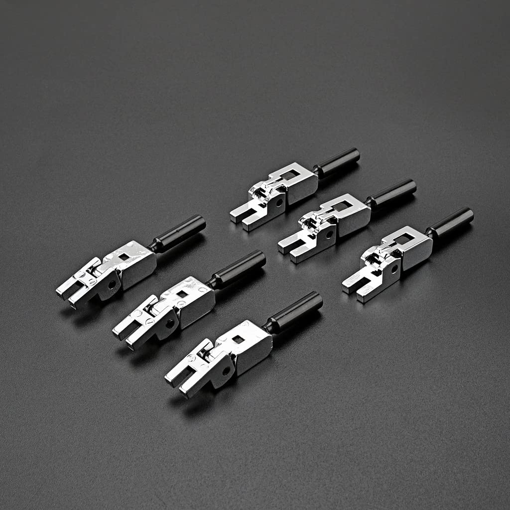 Alnicov 6Pcs Bridge Saddles Locking String Screws 3 Heights for Electric Guitar Replacement Accessories,Silver