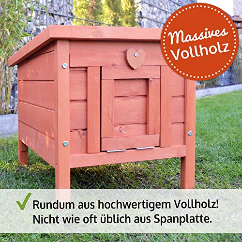 zooprinz groÃes Kleintierhaus mit klappbarem Dach â perfekt für drauÃen und drinnen â Besonders einfach umgestellt â Nagerhaus aus Vollholz mit natürlicher Farbe gestrichen - Hasenhaus Kaninchen Haus – Bild 6