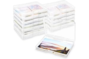 FAAYUCK Photo Storage Box 5 x 7 Inches, 6 Pack Photo Organizers and Storage, Acid-Free Picture Storage Container, Stackable Craft Keeper for Photos, Cards, Stamps, Scrapbooking, Office Supplies etc