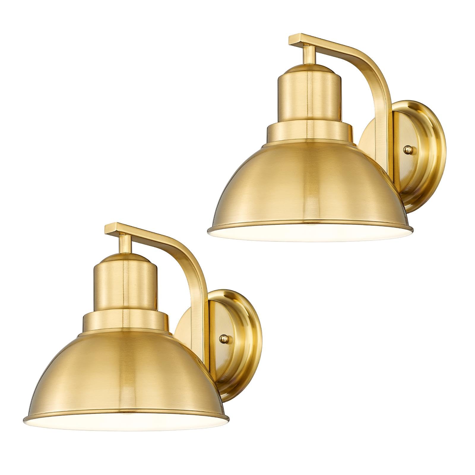 Photo 1 of zeyu Vintage Metal Wall Light, Indoor Wall Sconce Lighting for Bedroom Kitchen, Metal Dome Shade in Brushed Gold Finish