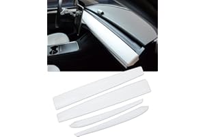 KKTR-CAR Dashboard Cover Wrap and Front Door Inner Armrest Panel Cover Trim Compatible with Tesla Model 3 2021-2023 Model y 2020-2025,NOT for Performance (Matte White, 4pcs)