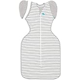 Love to Dream Swaddle Up Transition Swaddle, Patented Zip-Off Wings, Gently Help Baby Transition from Being Swaddled to Arms Free When Showing Signs of Rolling, 1.0 TOG, 13-19 lbs, Gray