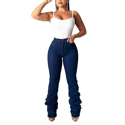 Women's Fashion High Waisted Bellbottom Jeans, Jamaica Ubuy