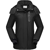 CAMEL CROWN Women's Ski Jacket Waterproof Warm Winter Snow Coat Hooded Mountain Outdoor Windbreaker Windproof Jacket