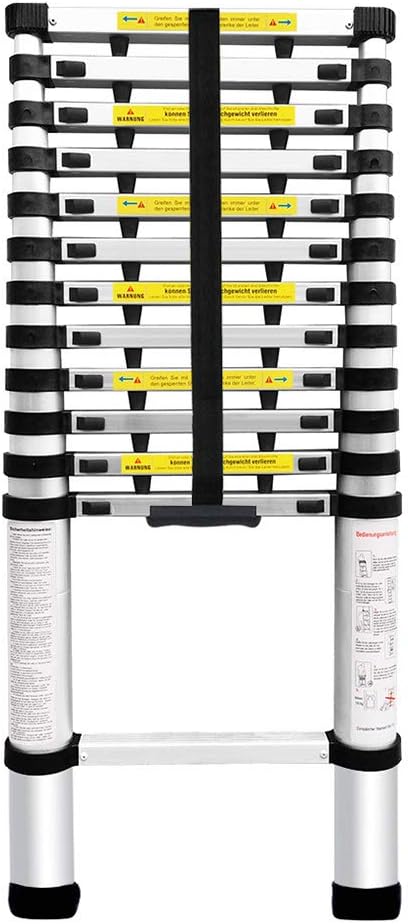 Finether Finether 3.8m Aluminum Telescoping Ladder Extendable Step Ladder with ...
