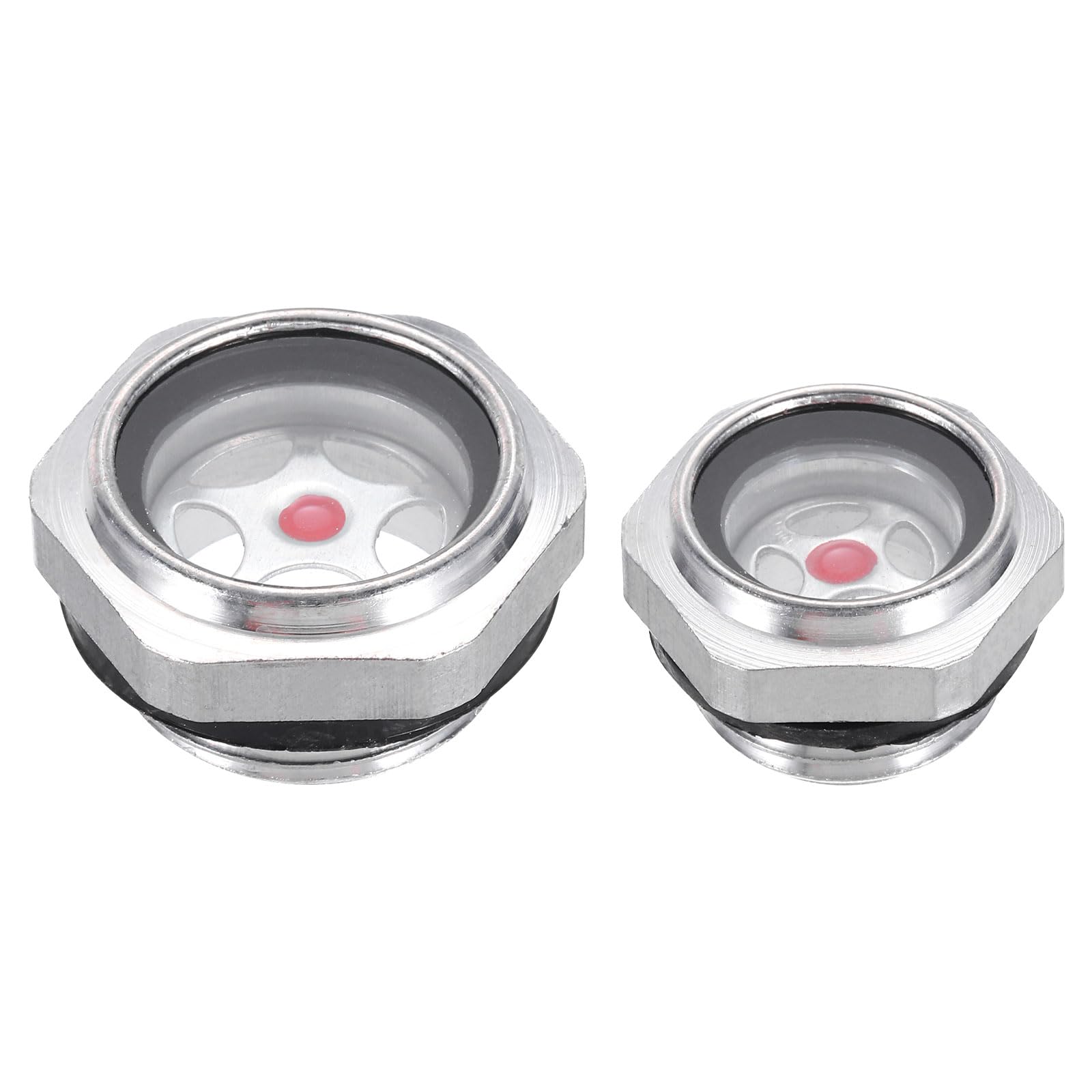 PATIKIL Oil Sight Glass, 2Pack 1/2" 3/4" Male Threaded Alloy Oil Liquid Level Gauge Oil Indicator for Pump Air Compressor Fittings