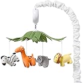 The Peanutshell Crib Mobile for Boys or Girls - White Musical Baby Crib Mobile with 12 Lullabies, Jungle Animal, Baby Safari Animals Nursery Decor