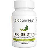 BIOptimizers Cognibiotics Probiotic Brain Supplement - Helps Support Mood, Better Focus, Memory, Mental Clarity - 60 Capsules