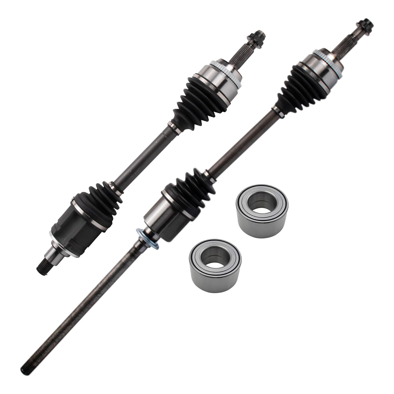 TRQ Front CV Axle Assemblies Front Wheel Bearings 4 Piece Compatible with 2008-2013 Toyota Highlander