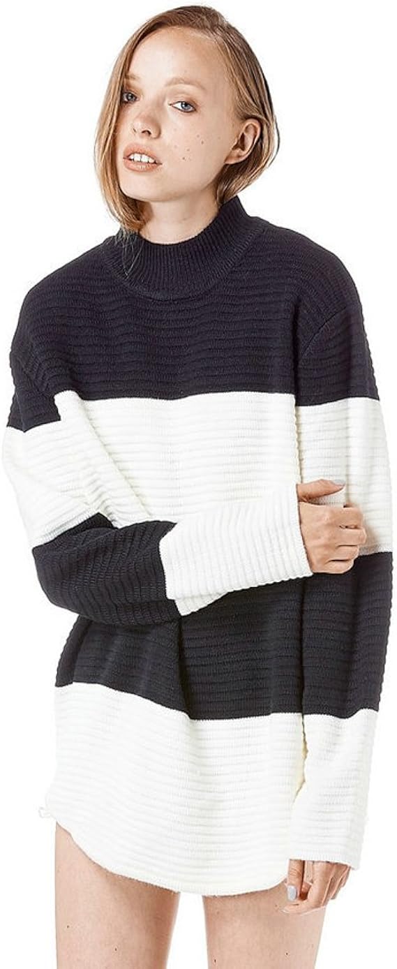 Amazon バギージャンパーレディースロングセーター黒のニットは 10代の少女のためにオーバーサイズトップス M ブラック セーター 通販