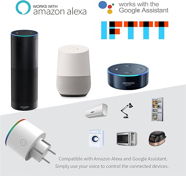 Enchufe programable inteligente WiFi LED RGB EU tipo F compatible con Alexa Google Home enchufe elctrico de 16 A con control remoto y Vocal Smart Life sin HUB