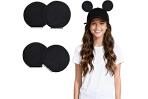 4 Pcs Magnetic Mouse Ears for Hats, Removable Ear Clips Decor Accessories for Caps, Men Women Families in Theme Parks