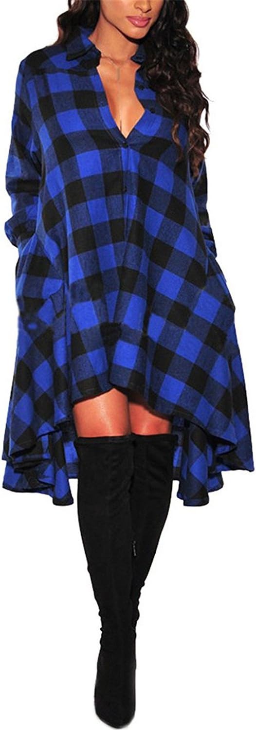 Puissant Vintage Dress Women Plaid Dress Winter Women Long Sleeve Sexyunic Casual Work Office Dresss