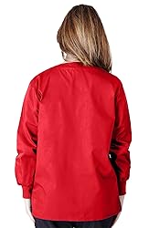 Natural Uniforms Warm Up Scrub Jacket-Red-X-Large