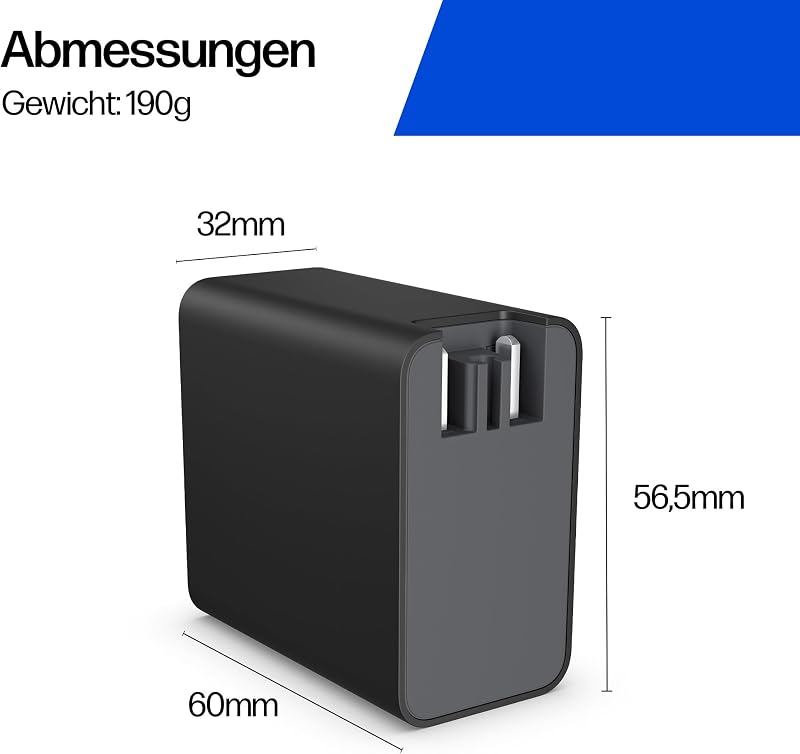 100W GaN USB-C Laptop Ladegerät mit 2 m Ladekabel