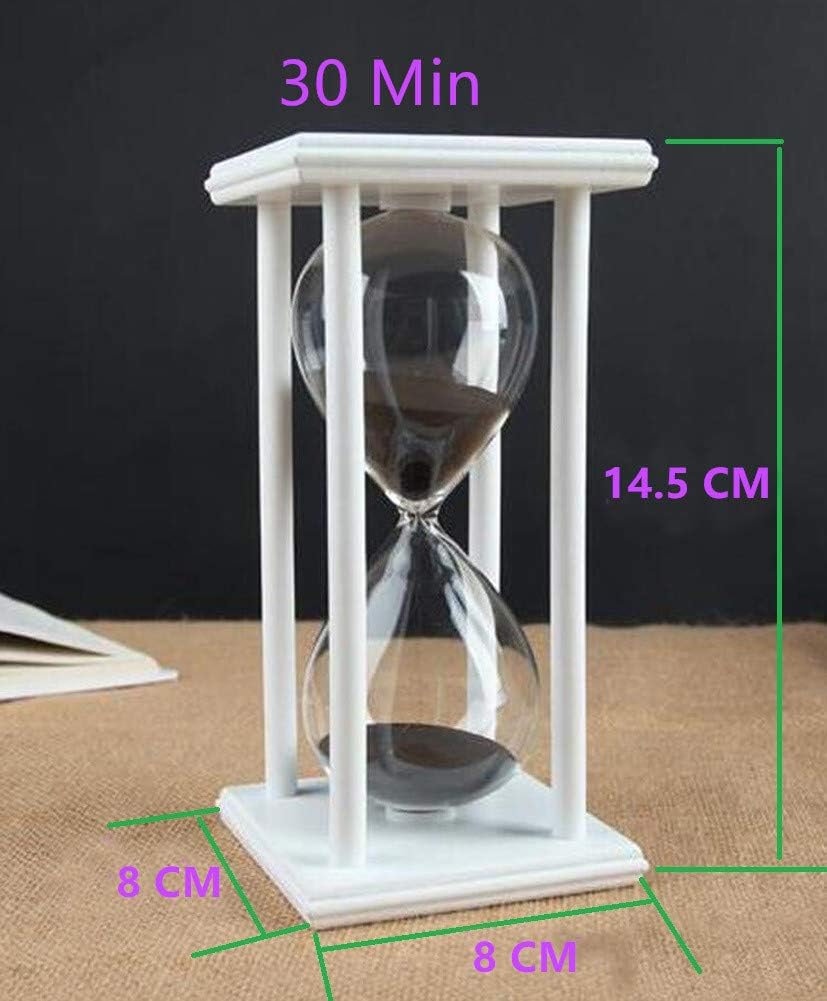 Lodunsyr Hourglass Timer for 30 Min Sandglass Timer 30 Minutes Decoration Festival Ornament for Kitchen Restaurant Living Room Home Closet Office Desk Bedroom Party Christmas New Year Black - Image 3
