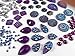 400 Pcs of Assorted Purple Pearl Finish, Iridescent Flat Back Tear Drop Beads Cabochons Assorted Sizes 4mm-18mm