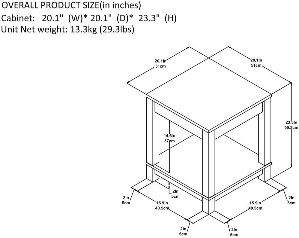 Ameriwood Home Carver End Table, Black: Furniture & Decor