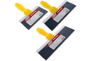 WAL-BOARD Wall Board Taping Knife Set - 3-Piece Blue Steel Drywall Finishing Knives 8"- 10"- 12"