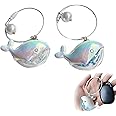 VLSQHNCF 2 Pcs Whale Keychains, Cute Animal Key Chains Car Keyrings Bag Charms Pendant for Car Keys, Backpack, Purse, Wallet