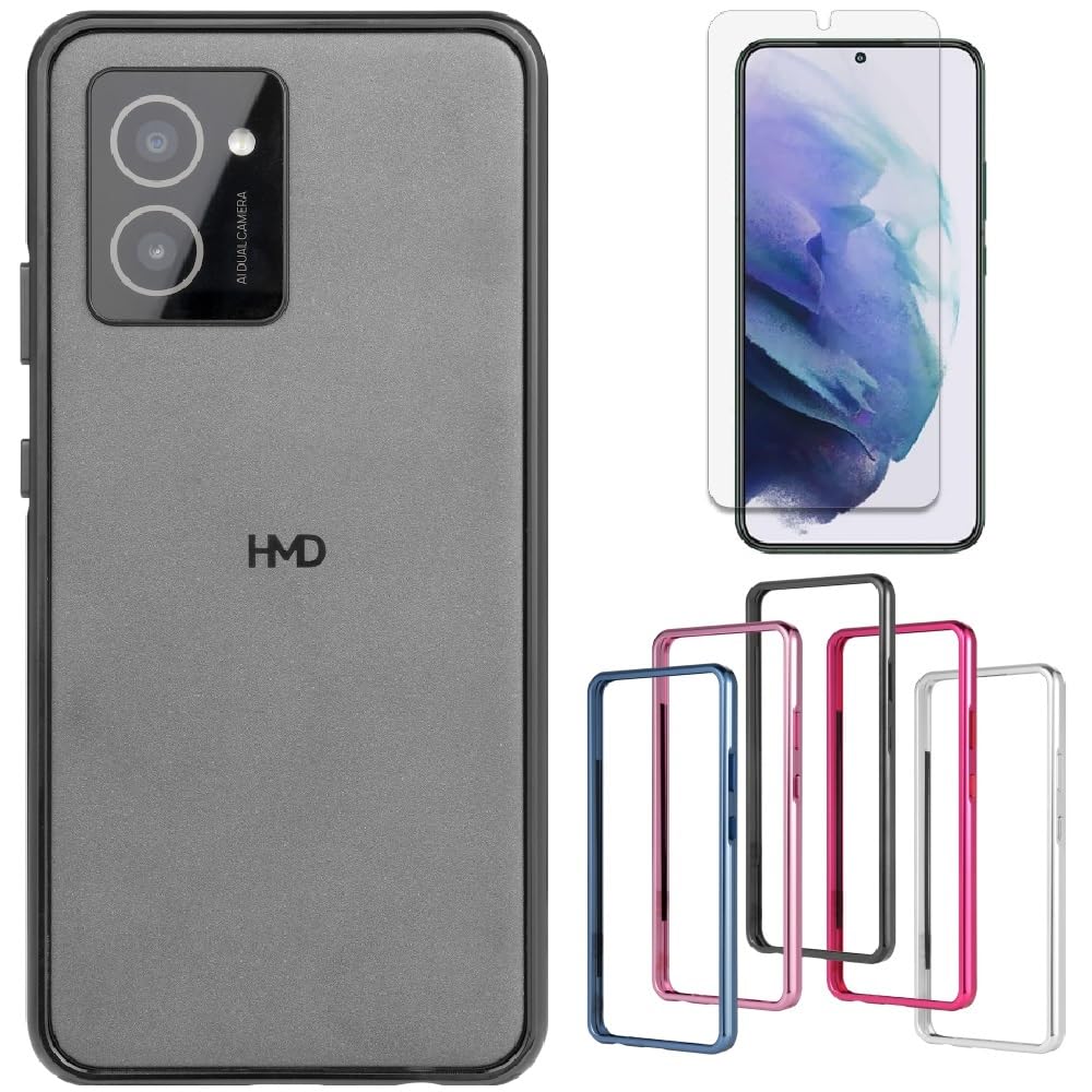 P/N HMD VIBE Screen Protector and Phone Case Tempered Glass Aluminum Metal Bumper case and Screen Protector for HMD VIBE 2024 (Black) in Kenya | Whizz Cases P/N HMD VIBE Screen Protector and Phone Case Tempered Glass Aluminum Metal Bumper case and Screen Protector for HMD VIBE 2024 (Black) in Kenya | Whizz Cases