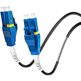 Bangun Uniboot LC to LC Armored Fiber Patch Cable, Single Mode Duplex Fiber Optic Cable Jumper Optical Patch Cord, 9/125um, (OS1/OS2 Compatible), LSZH Black, 1m