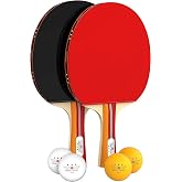 Ping Pong Paddle Set with Rackets, Balls &amp; Carry Case for Table Tennis | Professional Paddles &amp; Balls for Indoor Outdoor Play, Table Tennis Set for Adults, Kids, Beginners &amp; Family Games