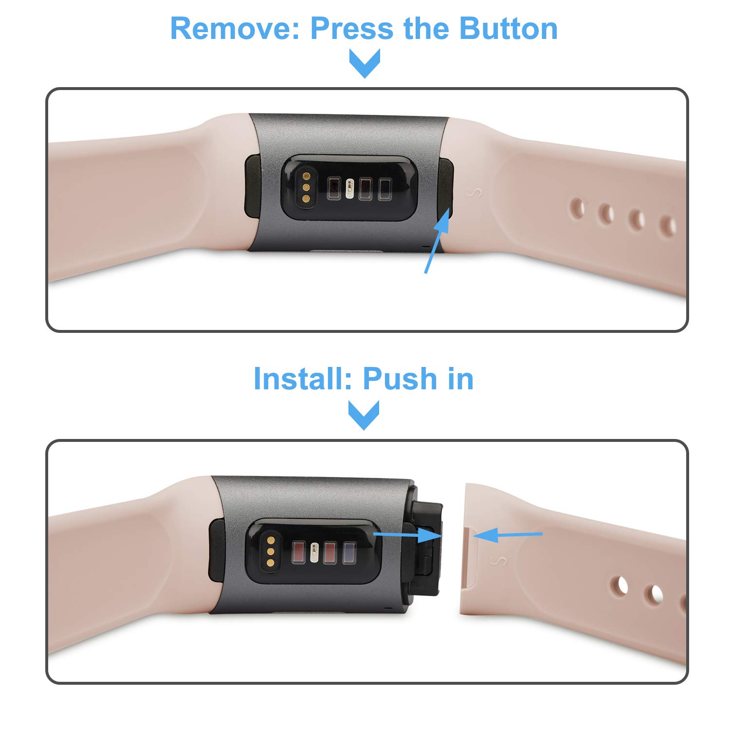 apiker Armband kompatibel für Fitbit Charge 3, (3+1 Stück) Fitbit Charge 3 Armband Verstellbare Weiches Silikon Sport Ersatz Fitness für Ersatzarmband Fitbit Charge 3, jn mit etw Schutzhülle