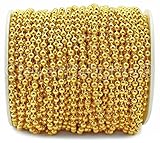 CleverDelights Ball Chain Spool - 30 Feet - 3.2mm Ball (#6 Size) - Gold Color - 10 Meters