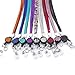 Soleebee 31.5 inches Bling Crystal Rhinestones Leather Neck Strap Lanyard Retractable Badge Reel with Breakaway Safety Clasp (Pack of 9)