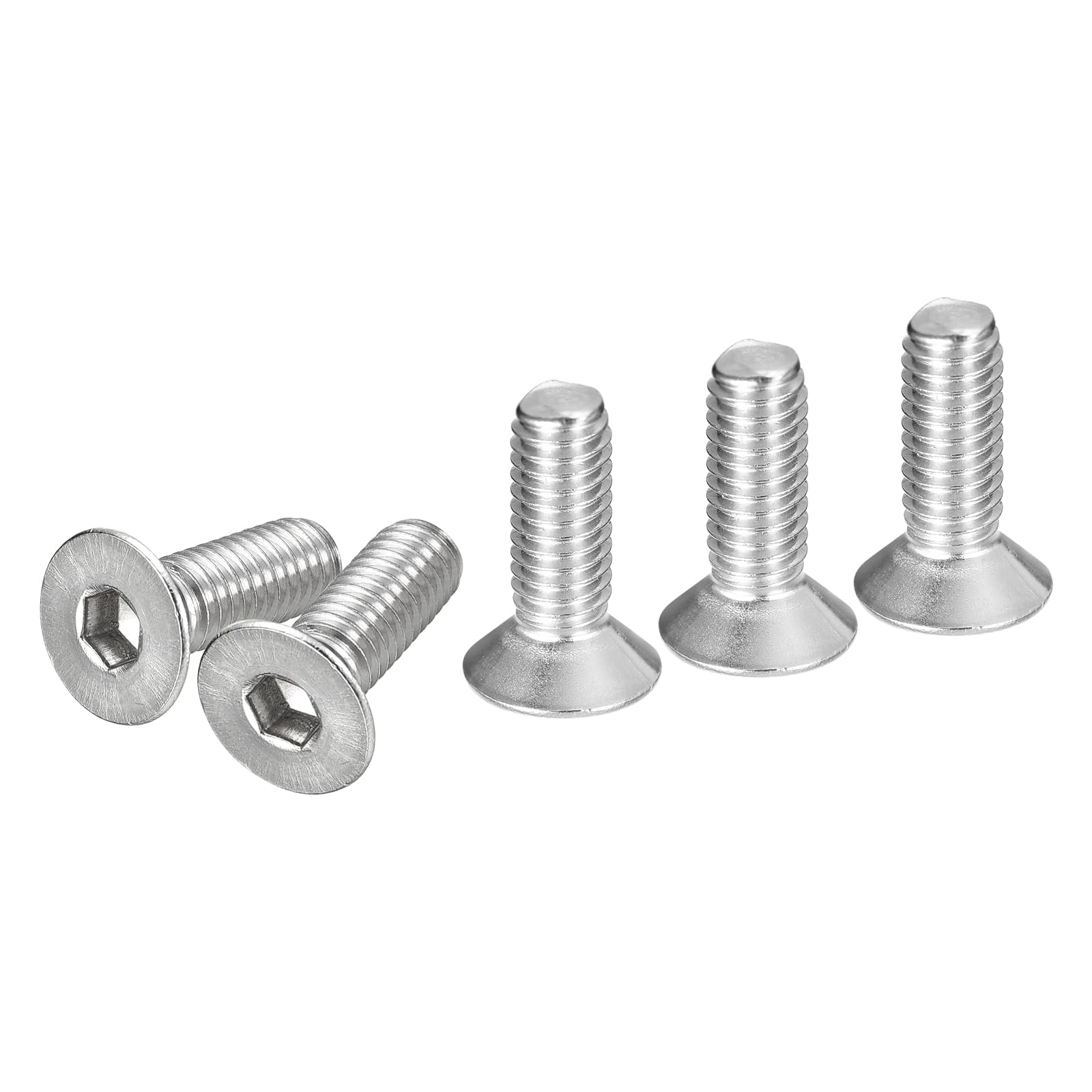 DTGN M6-1 x 18mm Flat Head Socket Cap Screws, 25 Pack 304 Stainless Steel Hex Socket Flat Head Screws, Full Thread, Countersunk Bolts — image 1