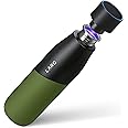 LARQ Bottle Movement PureVis 24 oz- Lightweight Self-Cleaning and Non-Insulated Stainless Steel Water Bottle with UV Water Purifier | Reusable & Travel Friendly, Black/Pine