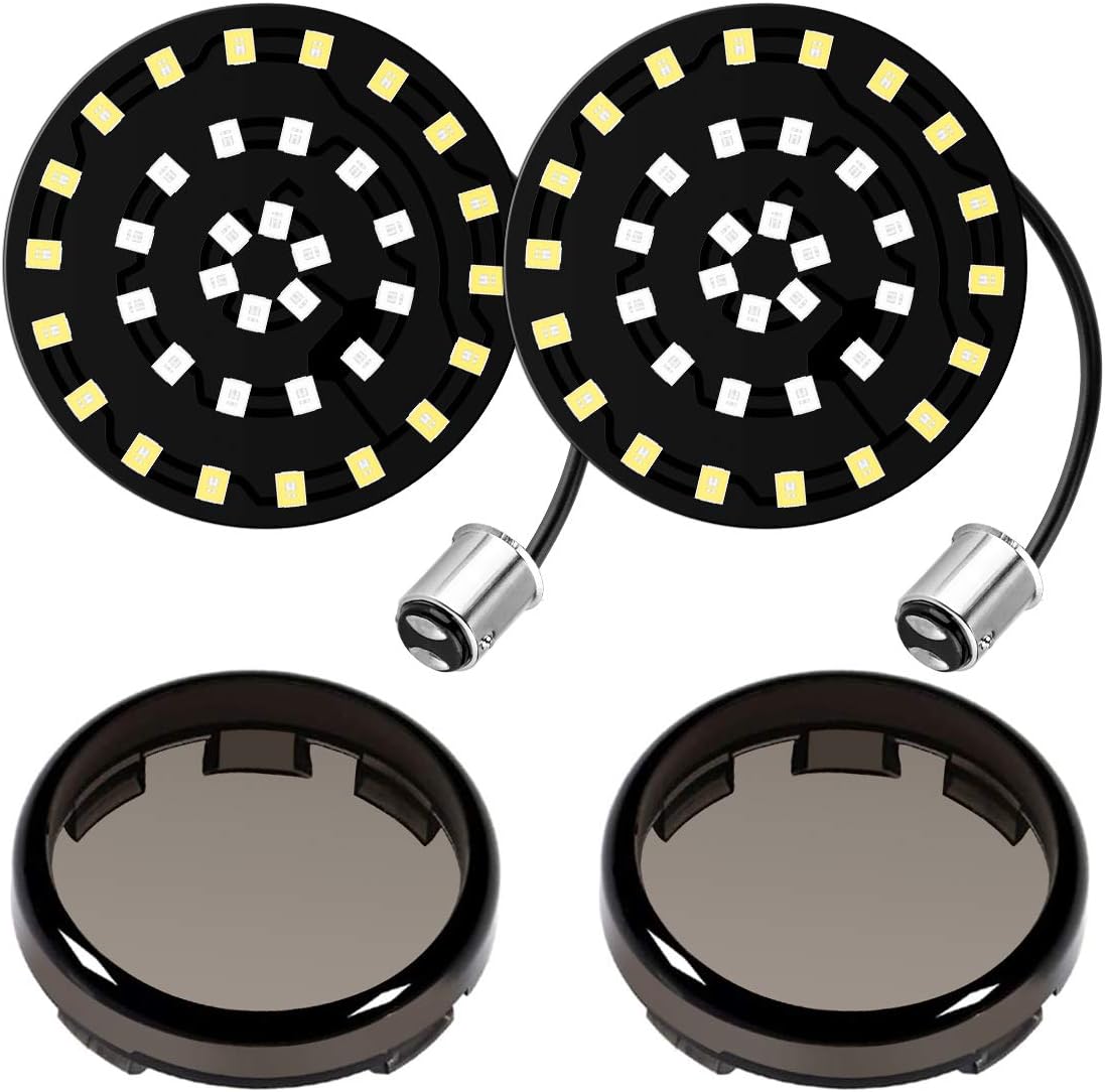 1157 Front Turn Signal Light 2 Inches Bullet LED SMD Bulb Amber White