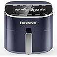 Nuwave Brio Plus 8 Qt Air Fryer, PFAS Free, New & Improved, Digital Touch Screen, Cool White Display, 50°F~400°F in Precise 5°, 5 Cook Functions, 100 Presets & 50 Memory, 3 Wattages 700, 1500, 1800