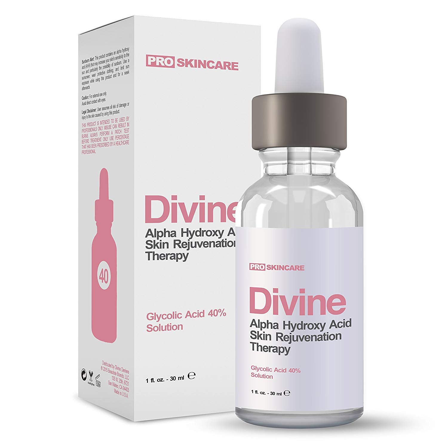 Glycolic Acid 40% Chemical Peel - Intense Alpha Hydroxy Acid Skin Peel For Acne Scarring, Wrinkles, Fine Lines and Brown Spots. 1 fl oz: Beauty