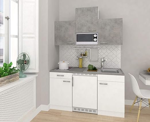 respekta - Cocina (150 cm, hormigón), Color Blanco: Amazon.es: Hogar