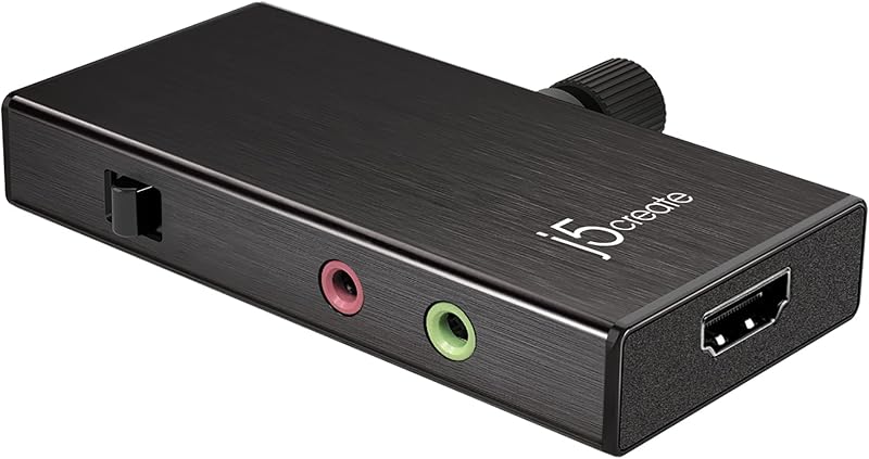 j5create Live Capture Card HDMI to USB-C 1080p 60FPS PD 60W PC Xbox PS JVA02